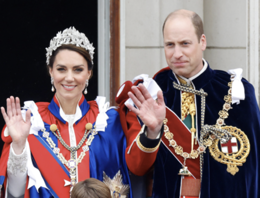 Image of Princess Catherine and Prince William, on the day of King Charles’ coronation.